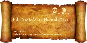 Pászkán Manuéla névjegykártya
